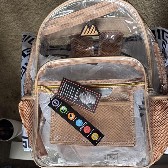 Transparent Tan Backpack - Picture 3 of 4
